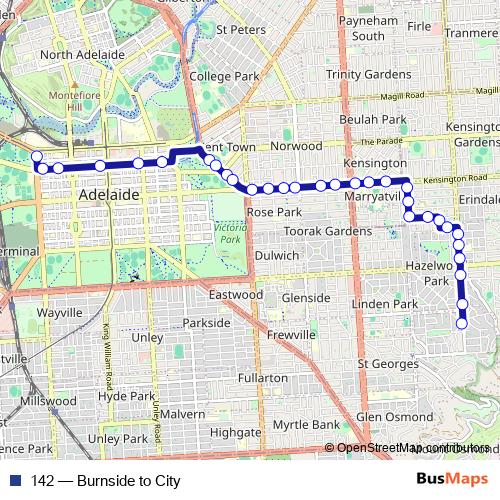 142 bus Line Map