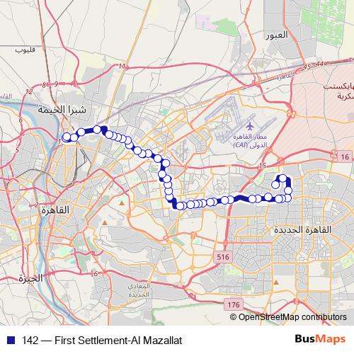 142 bus Line Map