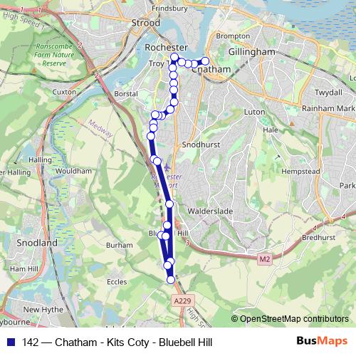 142 bus Line Map