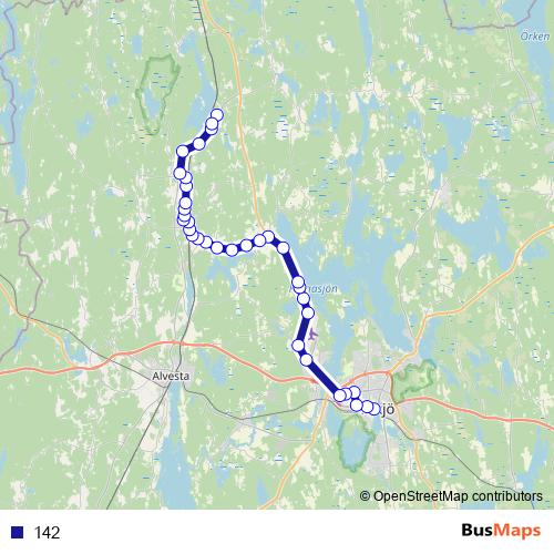 142 bus Line Map