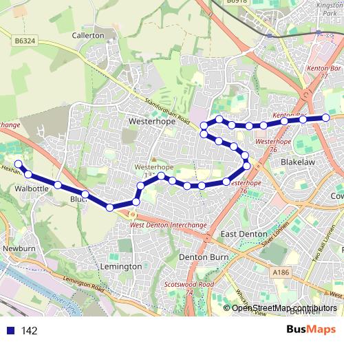 142 bus Line Map