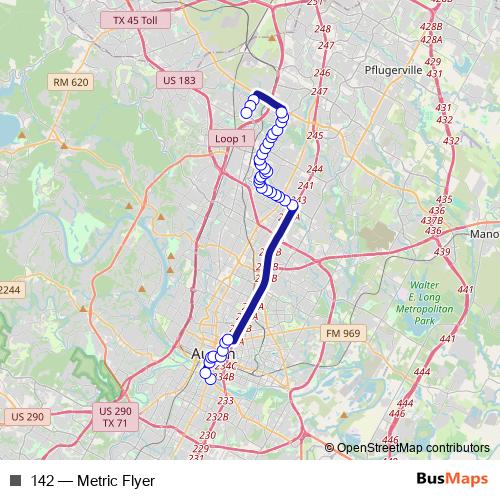 142 bus Line Map