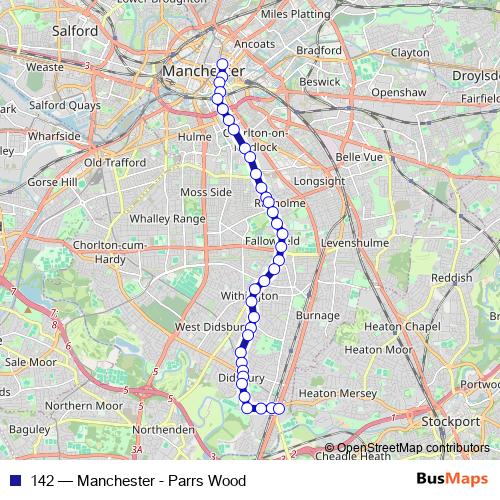 142 bus Line Map