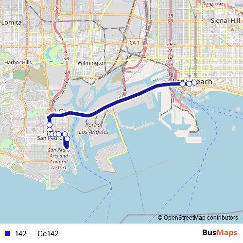 142 bus Line Map