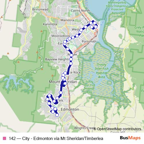 142 bus Line Map