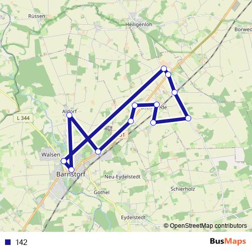 142 bus Line Map