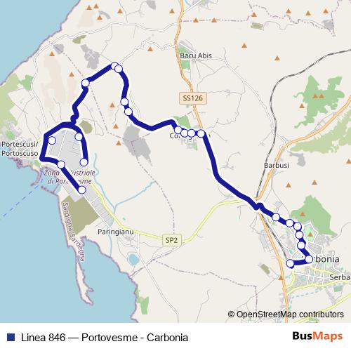 Linea 846 bus Line Map
