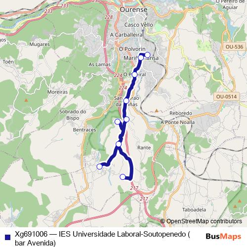 Xg691006 bus Line Map