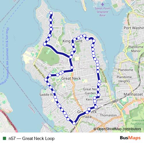 n57 bus Line Map