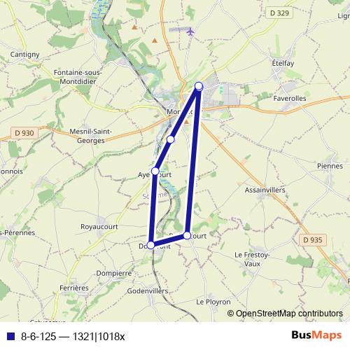 8-6-125 bus Line Map