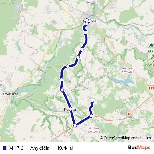 M 17-2 bus Line Map