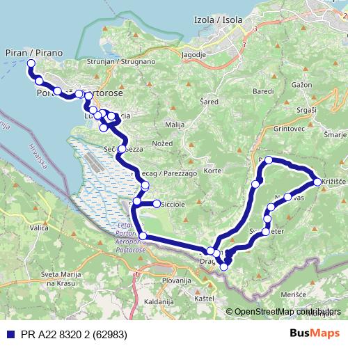 PR A22 8320 2 (62983) bus Line Map