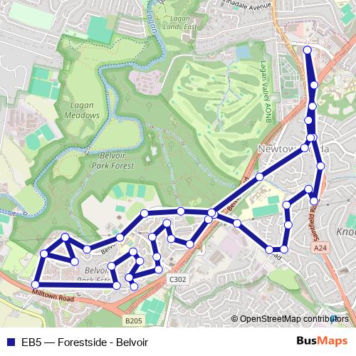 EB5 bus Line Map