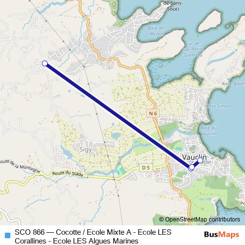 SCO 866 bus Line Map