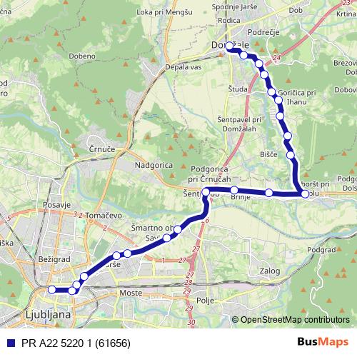PR A22 5220 1 (61656) bus Line Map