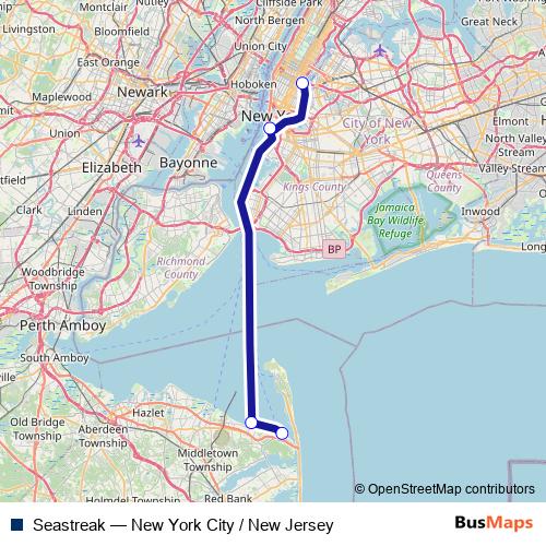 Seastreak ferry Line Map