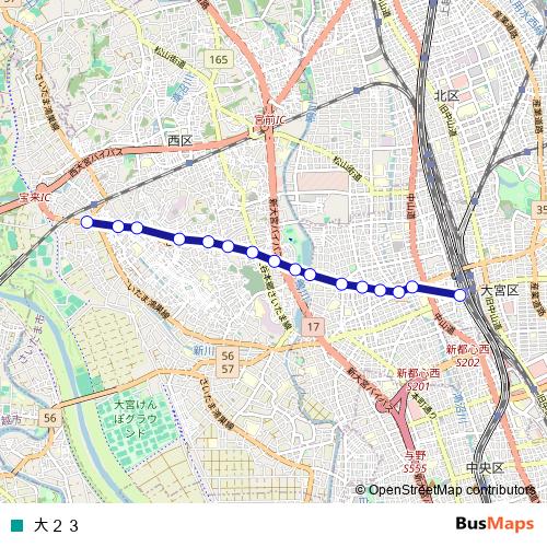大２３ bus Line Map