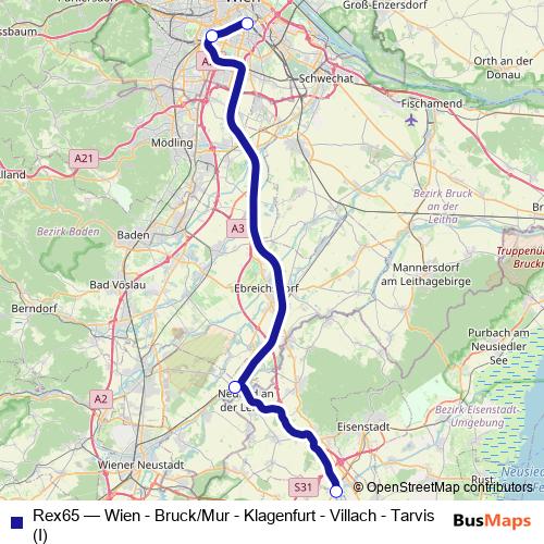 Rex65 rail Line Map