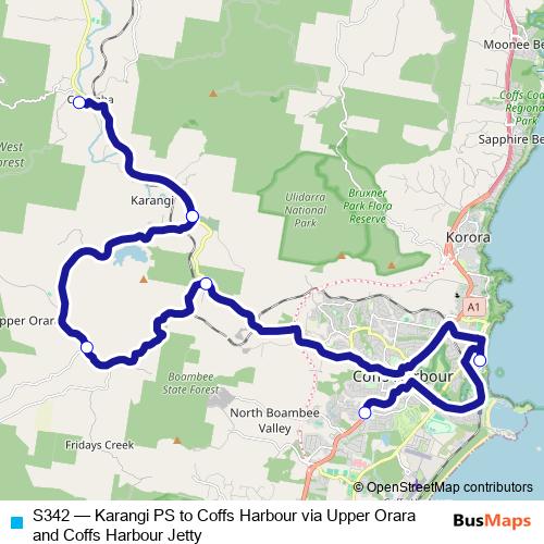 S342 bus Line Map