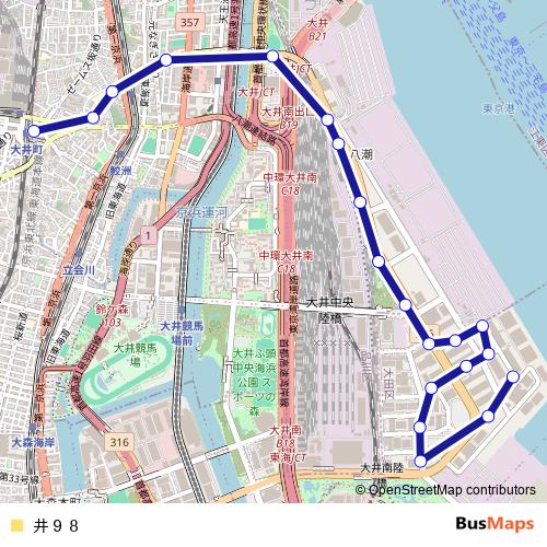井９８ bus Line Map