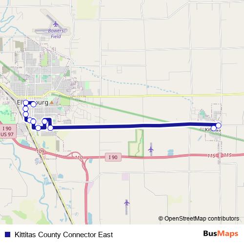 Kittitas County Connector East bus Line Map