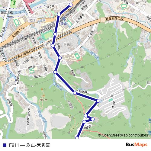 F911 bus Line Map