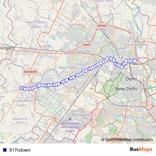 817ndown bus Line Map