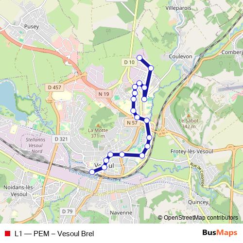 L1 bus Line Map