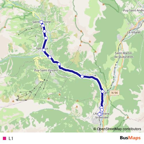 L1 bus Line Map