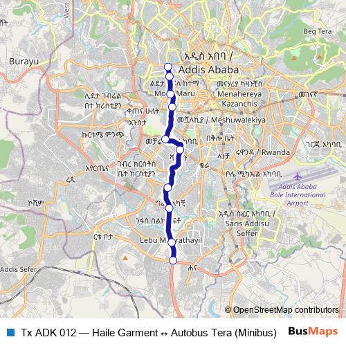Tx ADK 012 bus Line Map