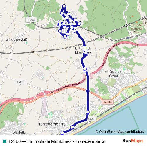 L2160 bus Line Map