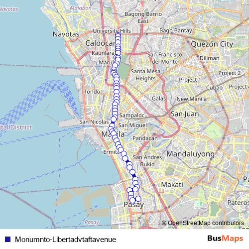Monumnto-Libertadvtaftavenue bus Line Map