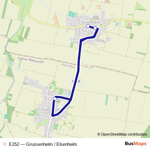 E252 bus Line Map