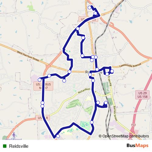 Reidsville bus Line Map