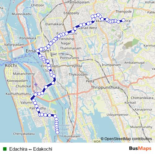 Edachira ↔ Edakochi bus Line Map