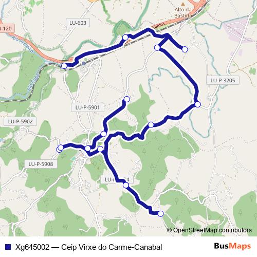 Xg645002 bus Line Map