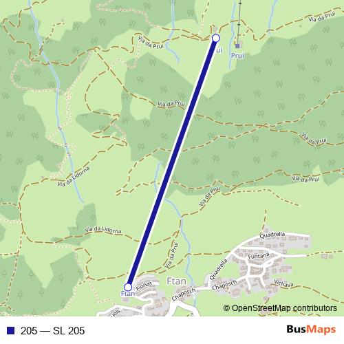 205 cable-car Line Map