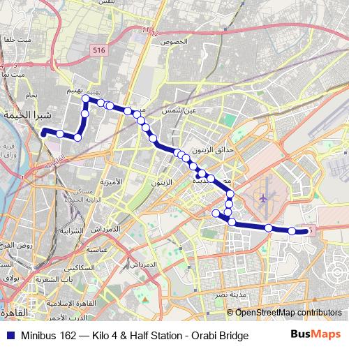 Minibus 162 bus Line Map