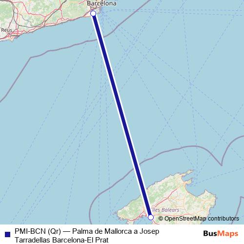 PMI-BCN (Qr) air Line Map