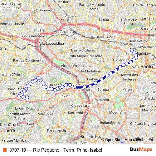 8707-10 bus Line Map