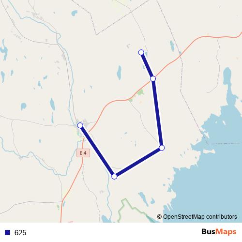 625 bus Line Map