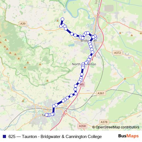 625 bus Line Map