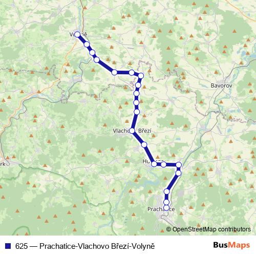 625 bus Line Map