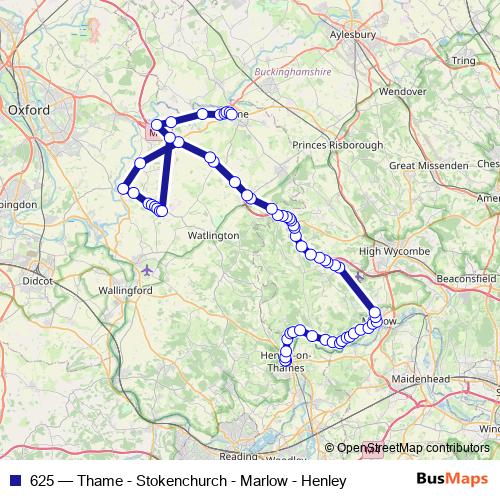 625 bus Line Map