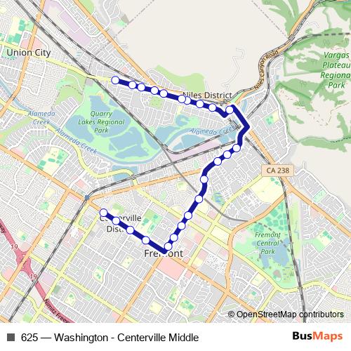 625 bus Line Map