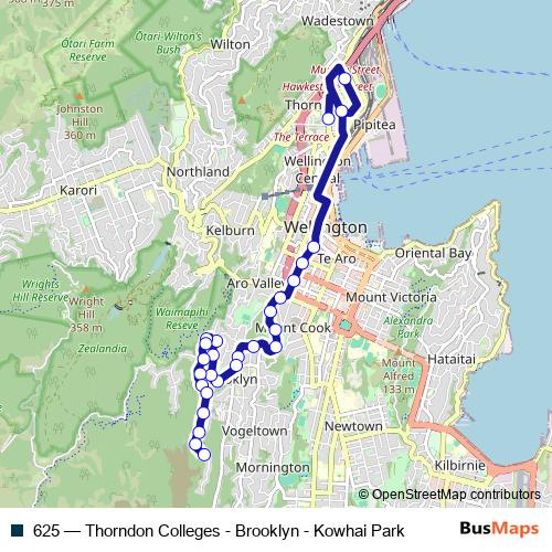 625 bus Line Map