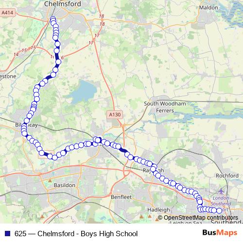 625 bus Line Map