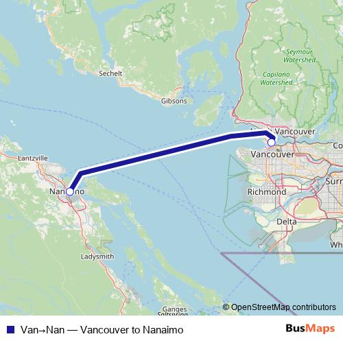 Van→Nan ferry Line Map