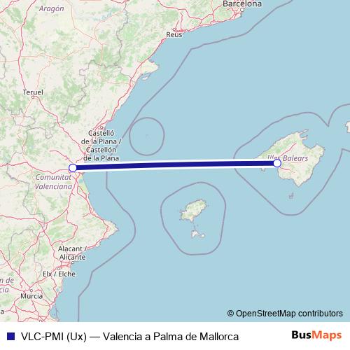 VLC-PMI (Ux) air Line Map