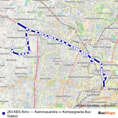 263 KBS-Kms bus Line Map